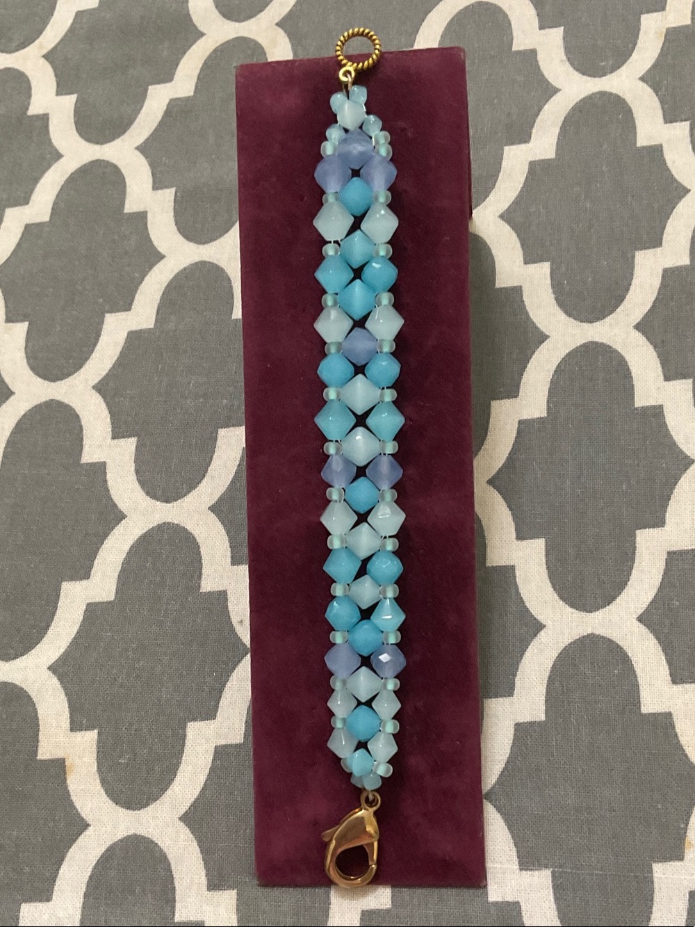 Handcrafted Blue Beaded Bracelet - Women's Jewelry